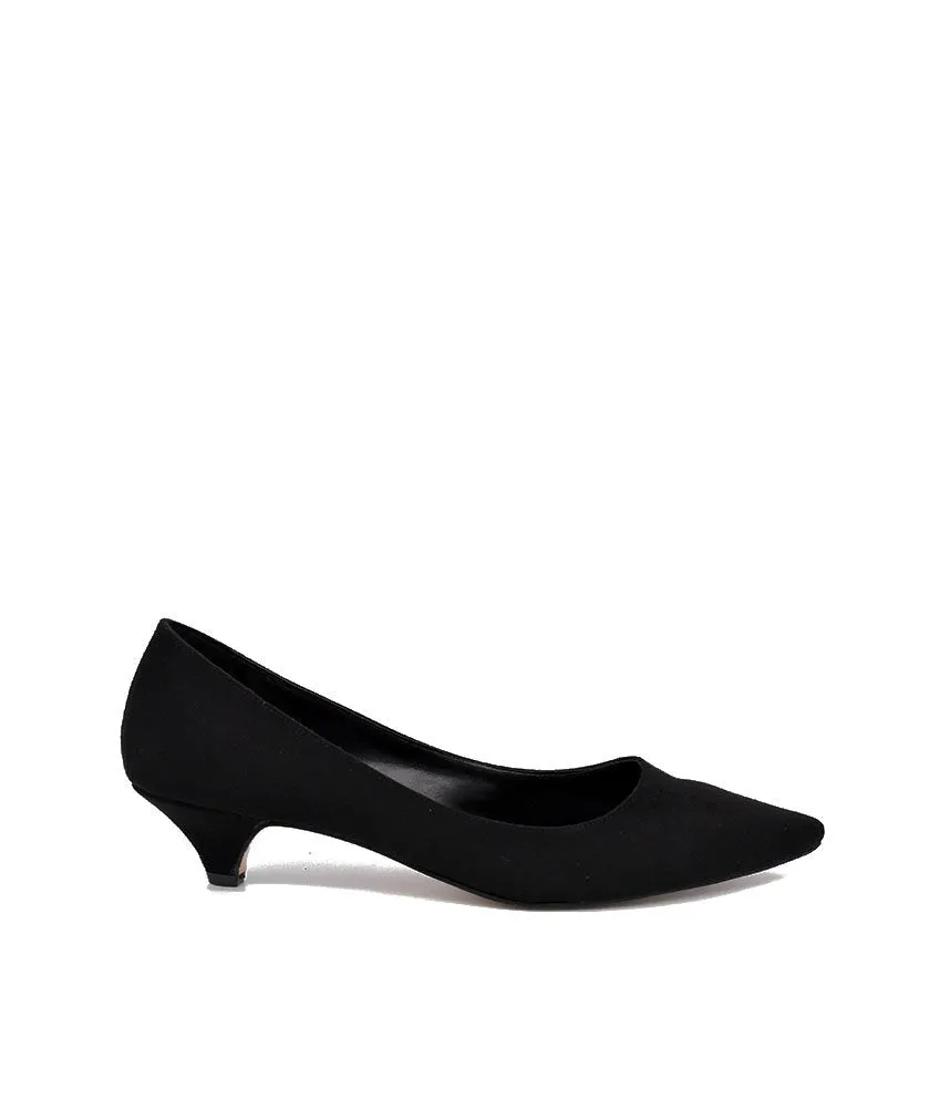 Classic Black Suedette Kitten Heels