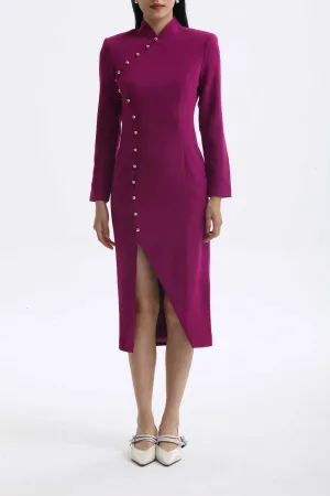 CLASSIC CHEONGSAM DRESS IN PURPLE