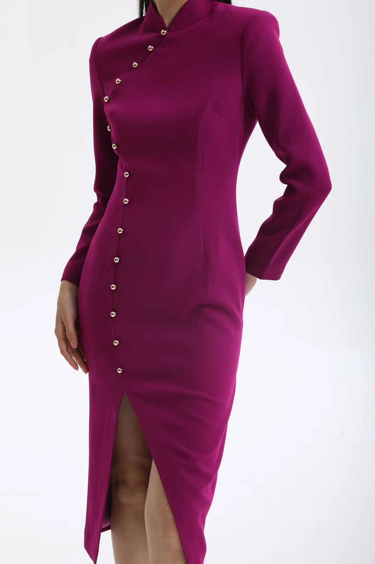 CLASSIC CHEONGSAM DRESS IN PURPLE