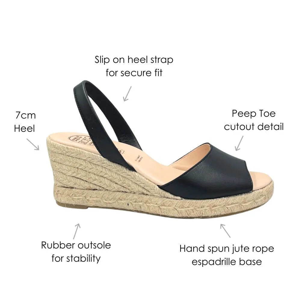Classic Espadrille Wedge in Charcoal