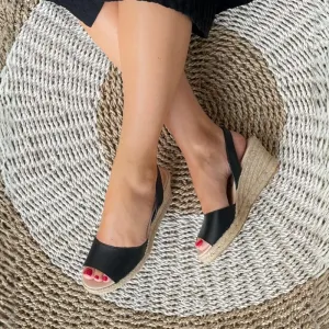 Classic Espadrille Wedge in Charcoal