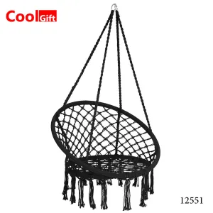 Cotton Hammock Hanging Chair Swings Comfortable Sturdy Knitted For Living Room & Patio