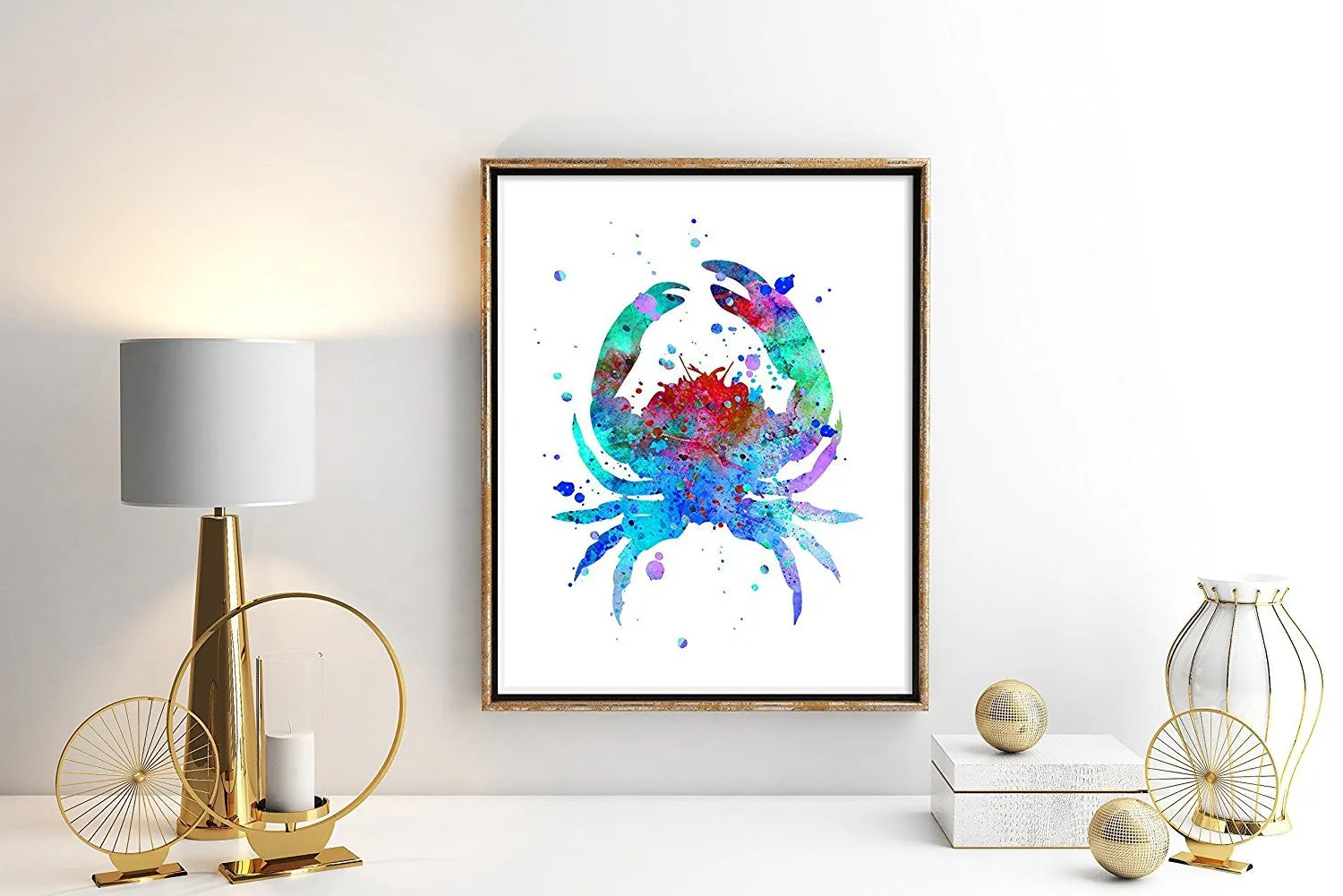 Crab Watercolor Art Print - Unframed