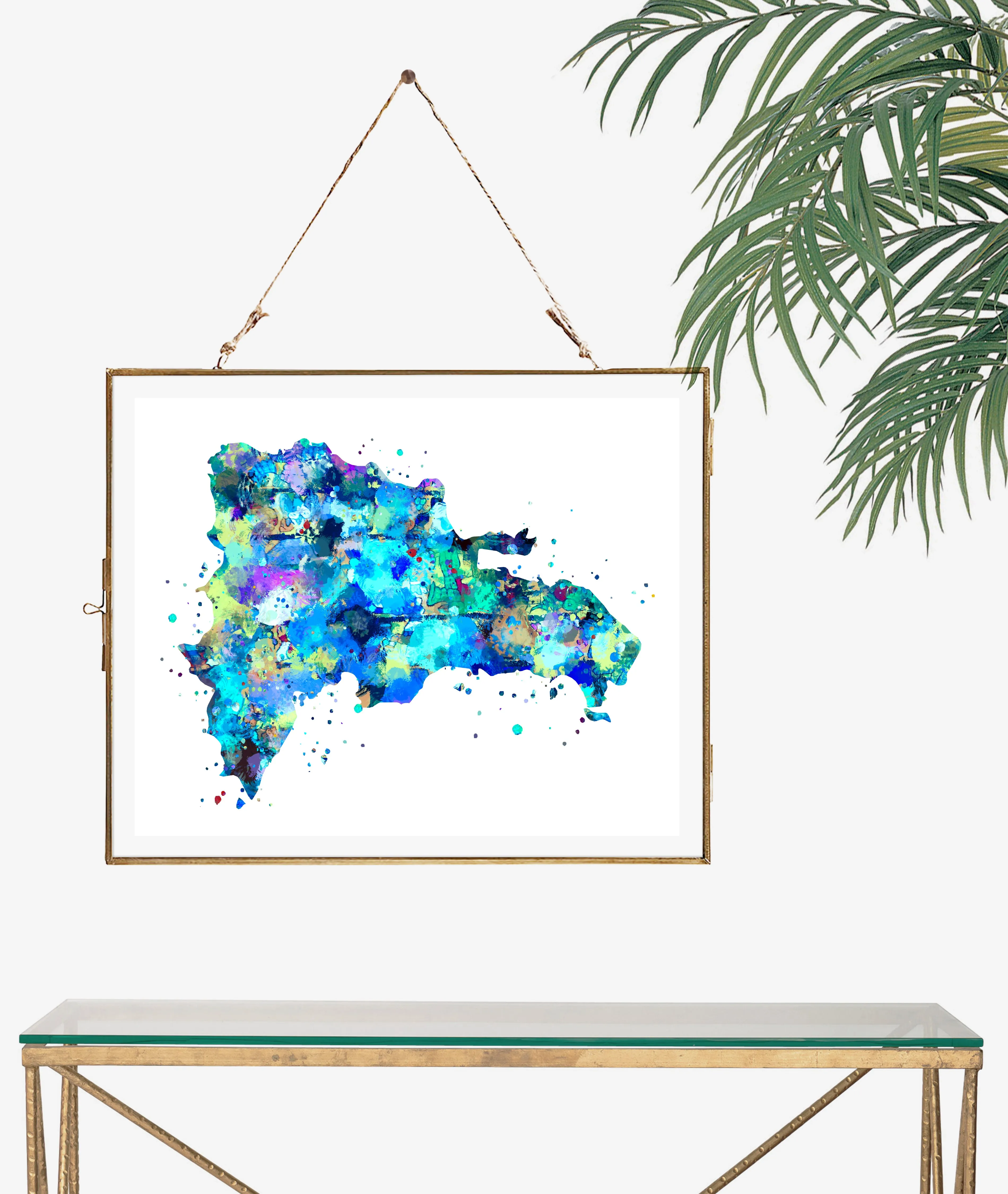 Dominican Republic Map Art Print - Unframed