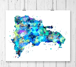 Dominican Republic Map Art Print - Unframed