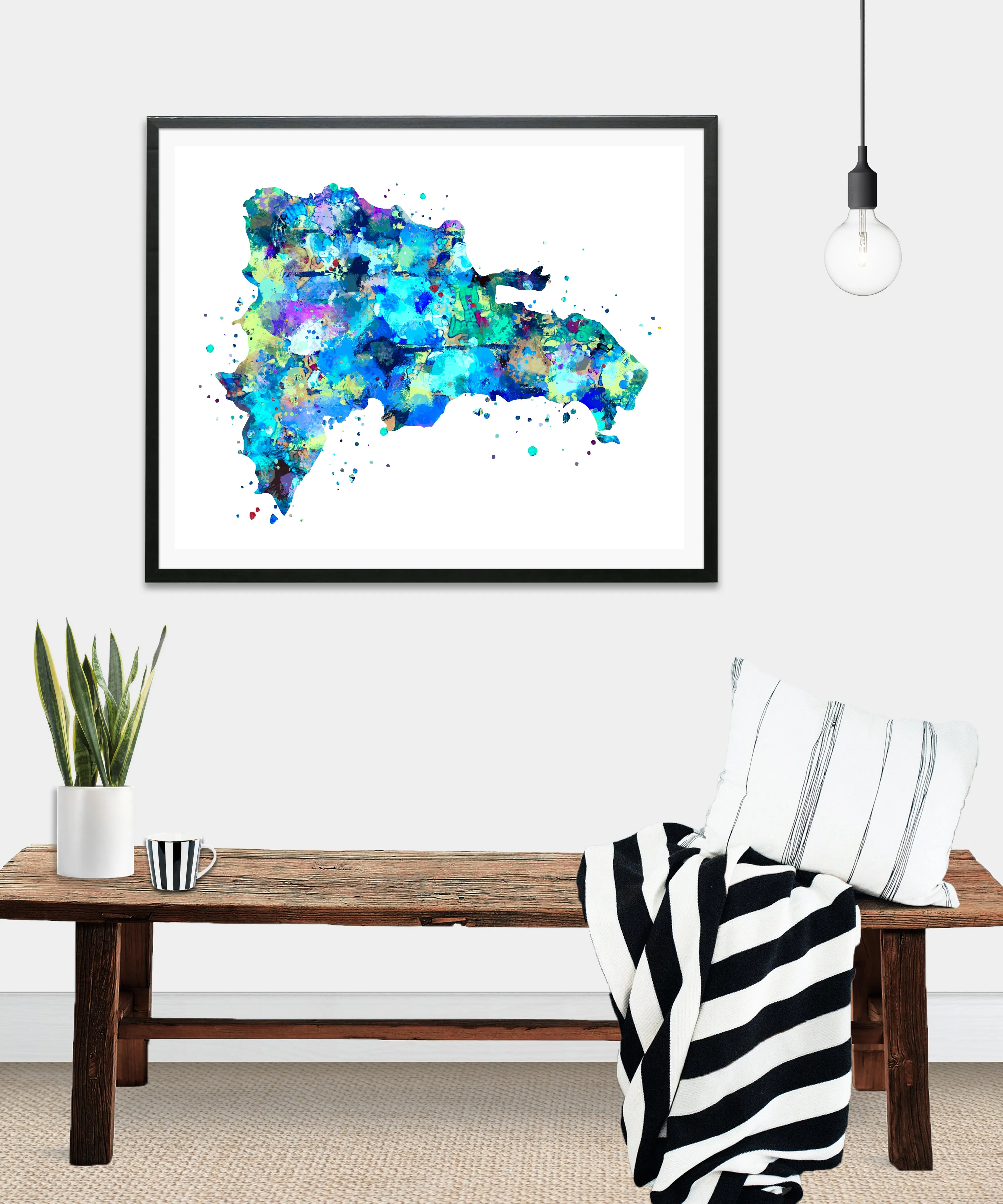 Dominican Republic Map Art Print - Unframed