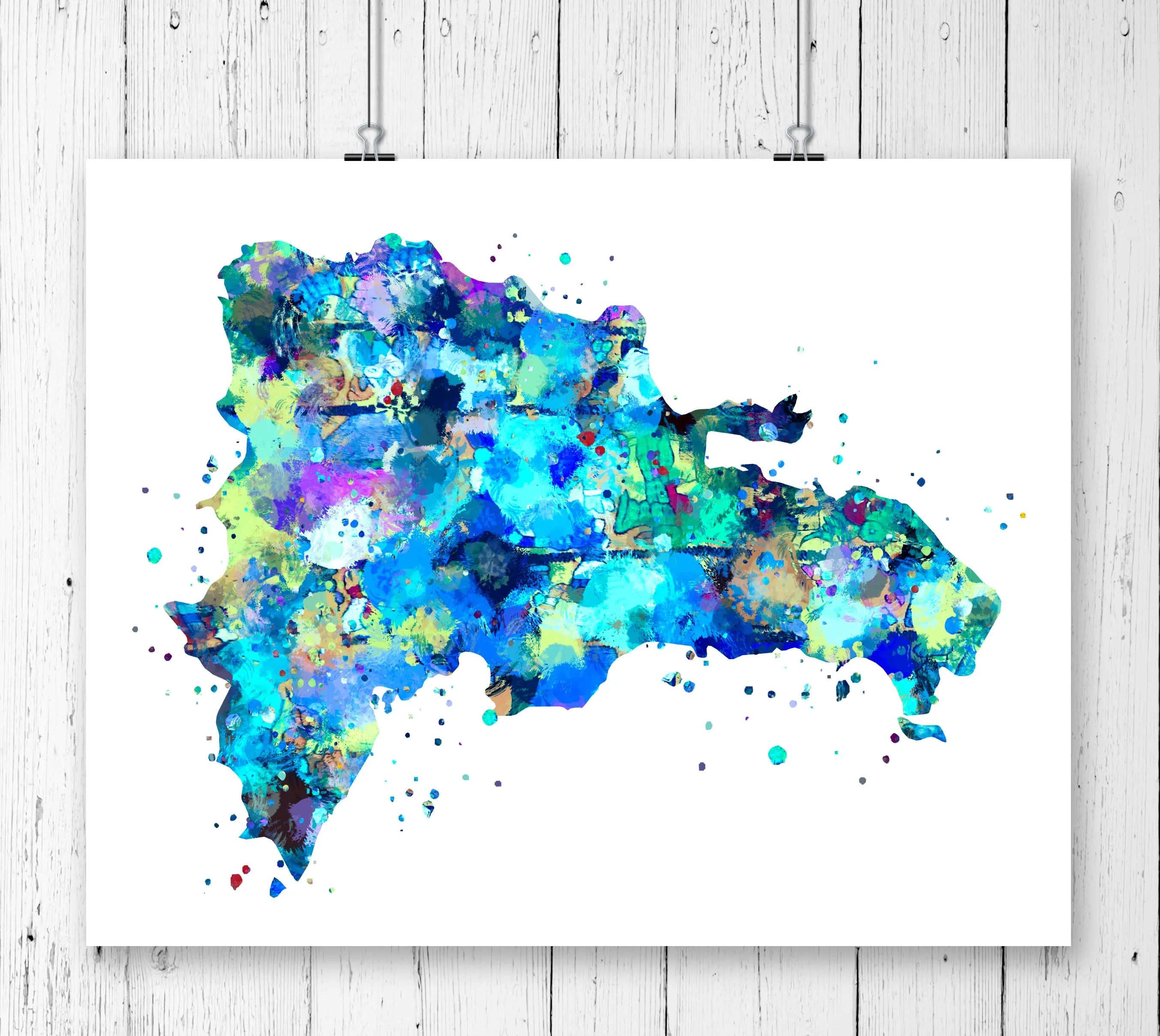 Dominican Republic Map Art Print - Unframed