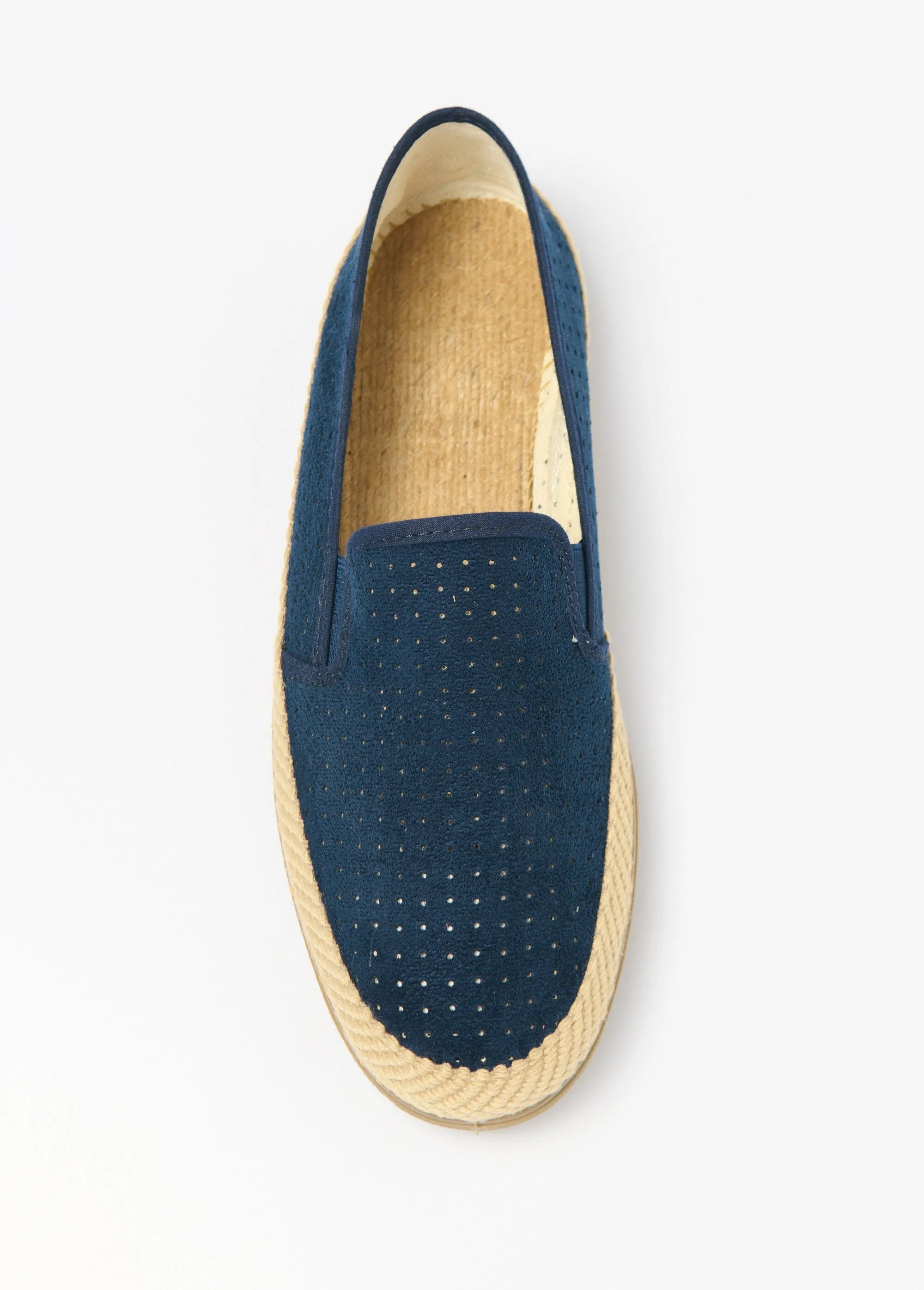Elasticated perforated canvas loafers