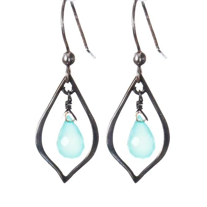 Elegant Everyday Earrings w Teardrop Gem