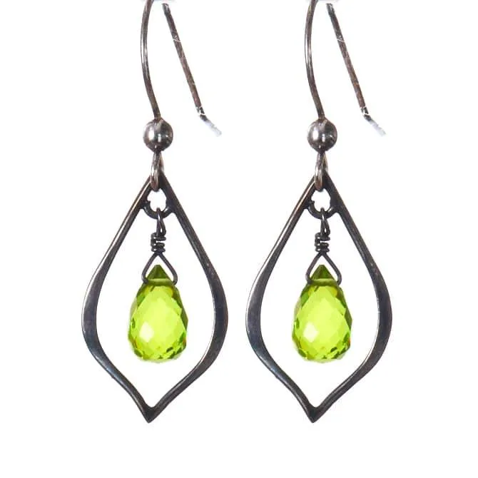 Elegant Everyday Earrings w Teardrop Gem