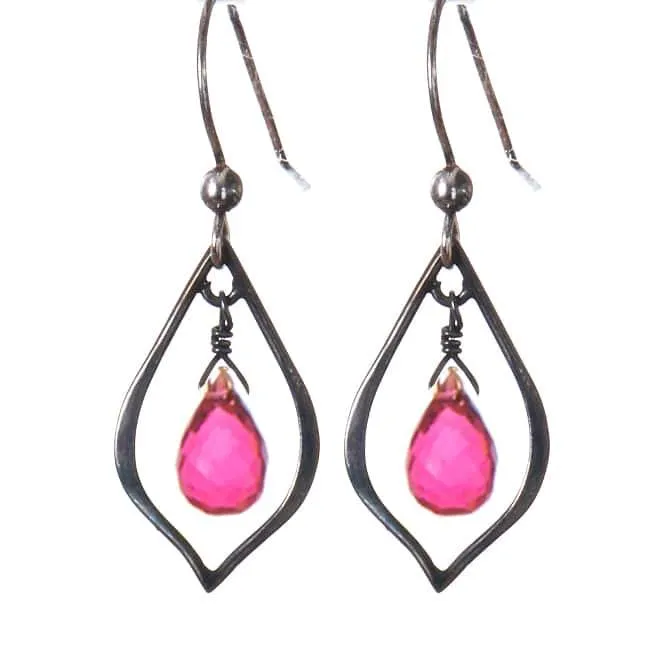 Elegant Everyday Earrings w Teardrop Gem