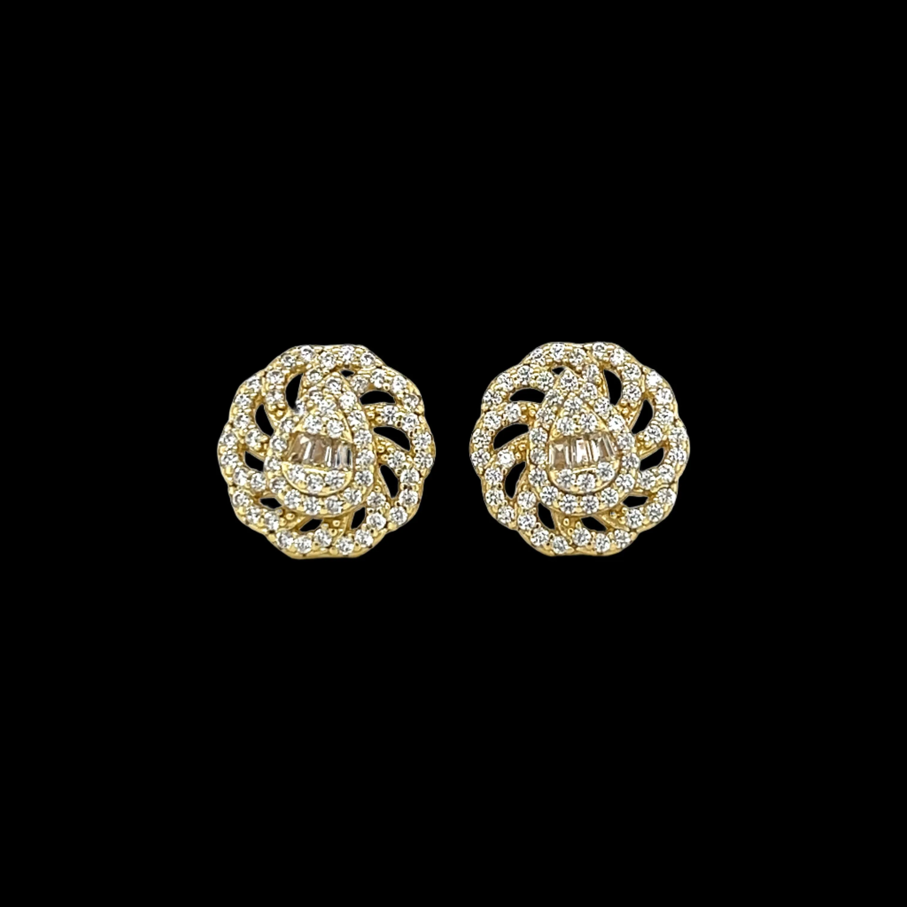 Elegant flower and water drop Sterling Earrings - C246979