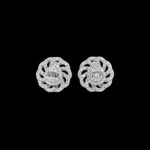 Elegant flower and water drop Sterling Earrings - C246979
