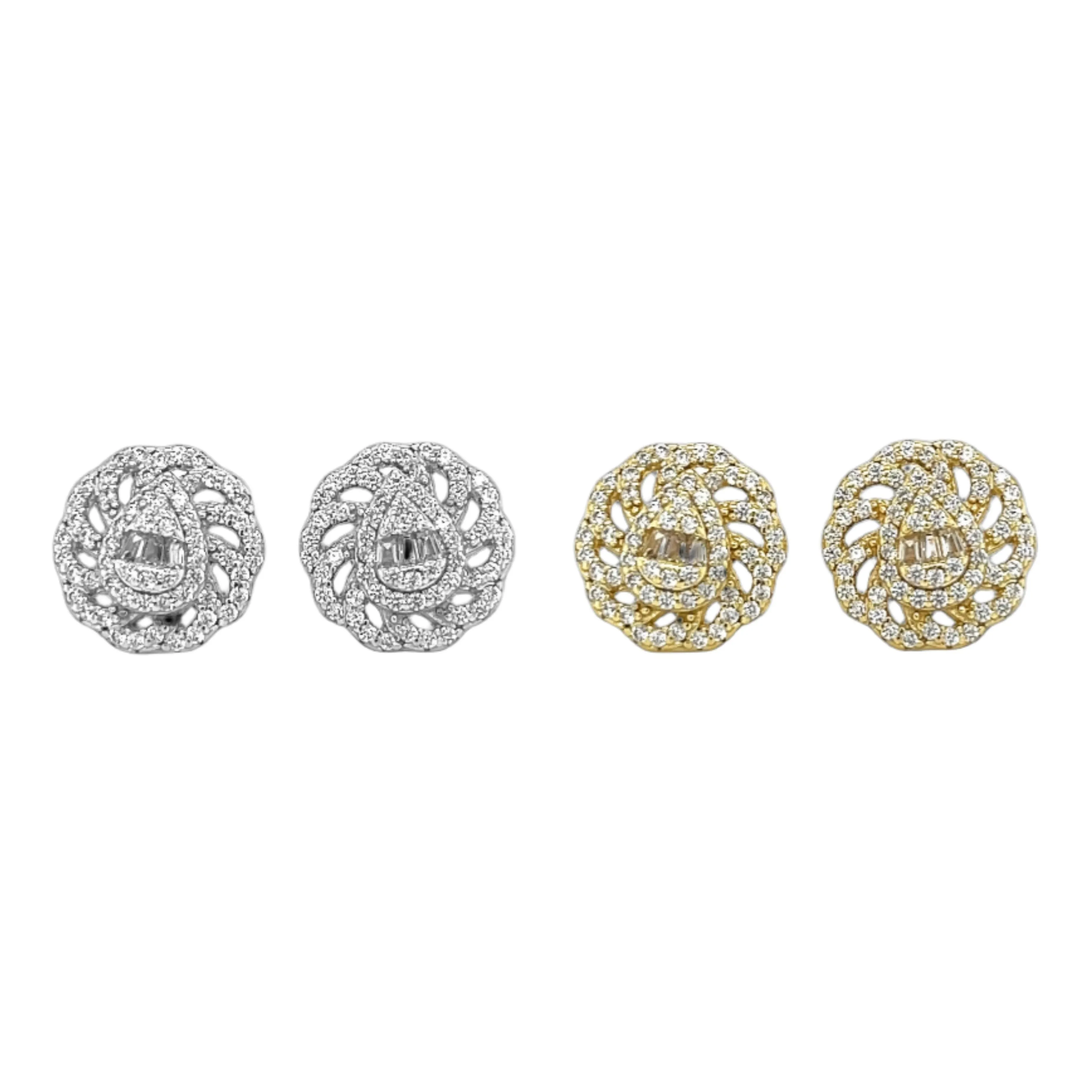 Elegant flower and water drop Sterling Earrings - C246979