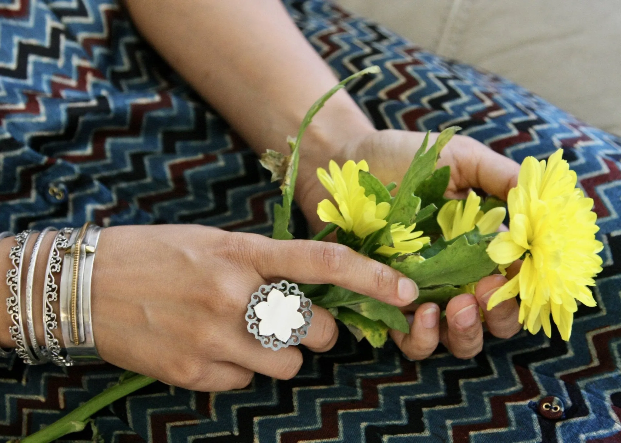 Elegant, Kutch-inspired, three bangle stack