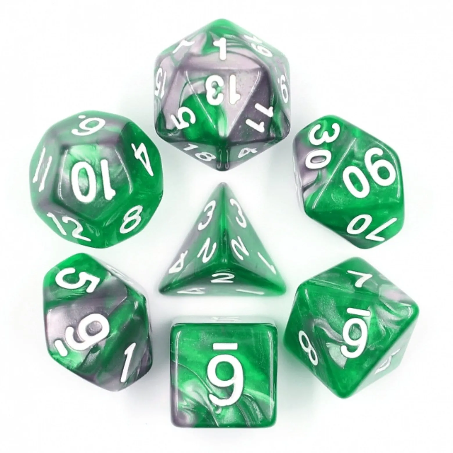 Emerald Ore RPG Dice Set