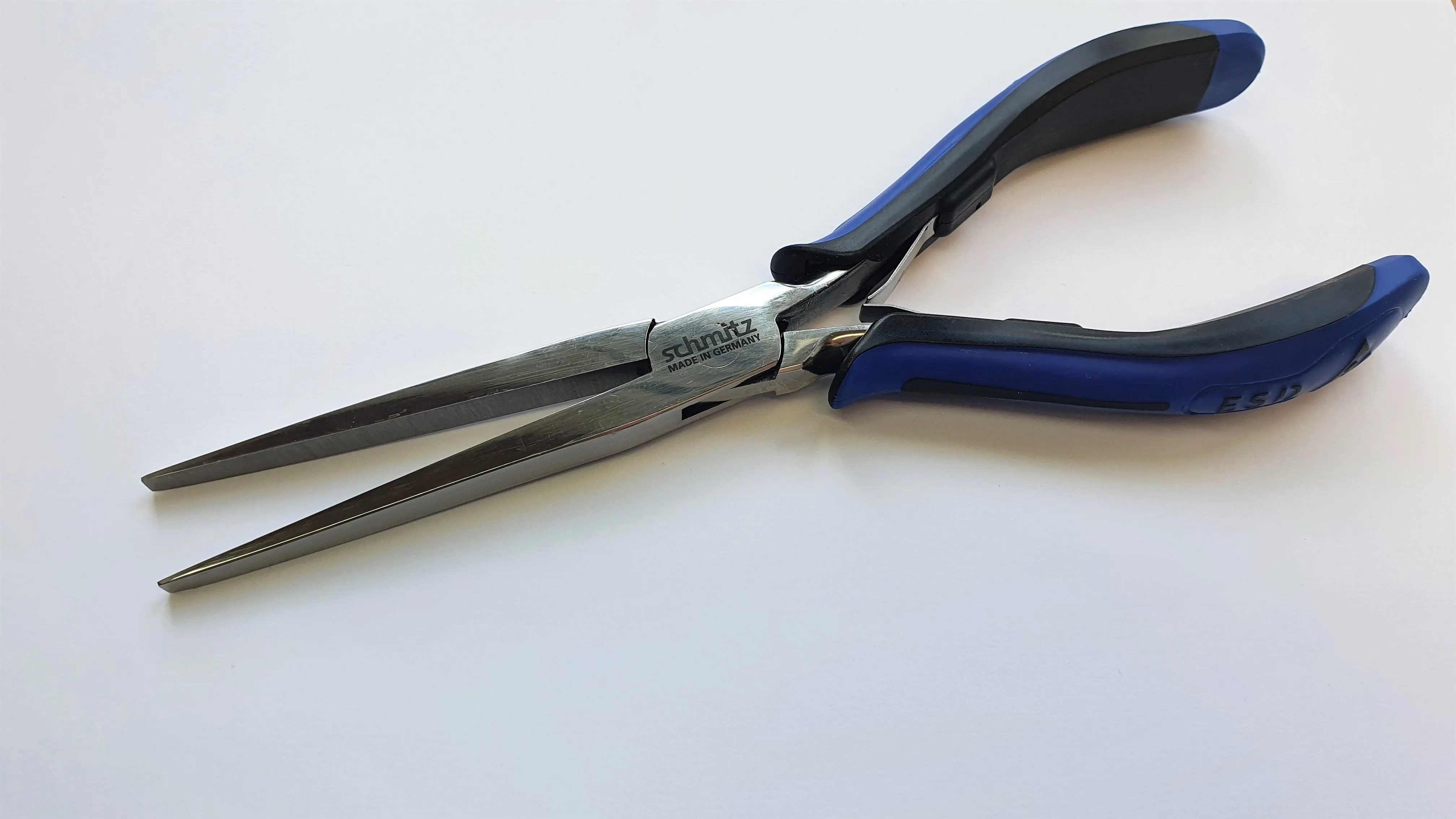 Flat Nose Pliers 8" straight, very long and strong, smooth jaws - With double leaf springs 4921HS22