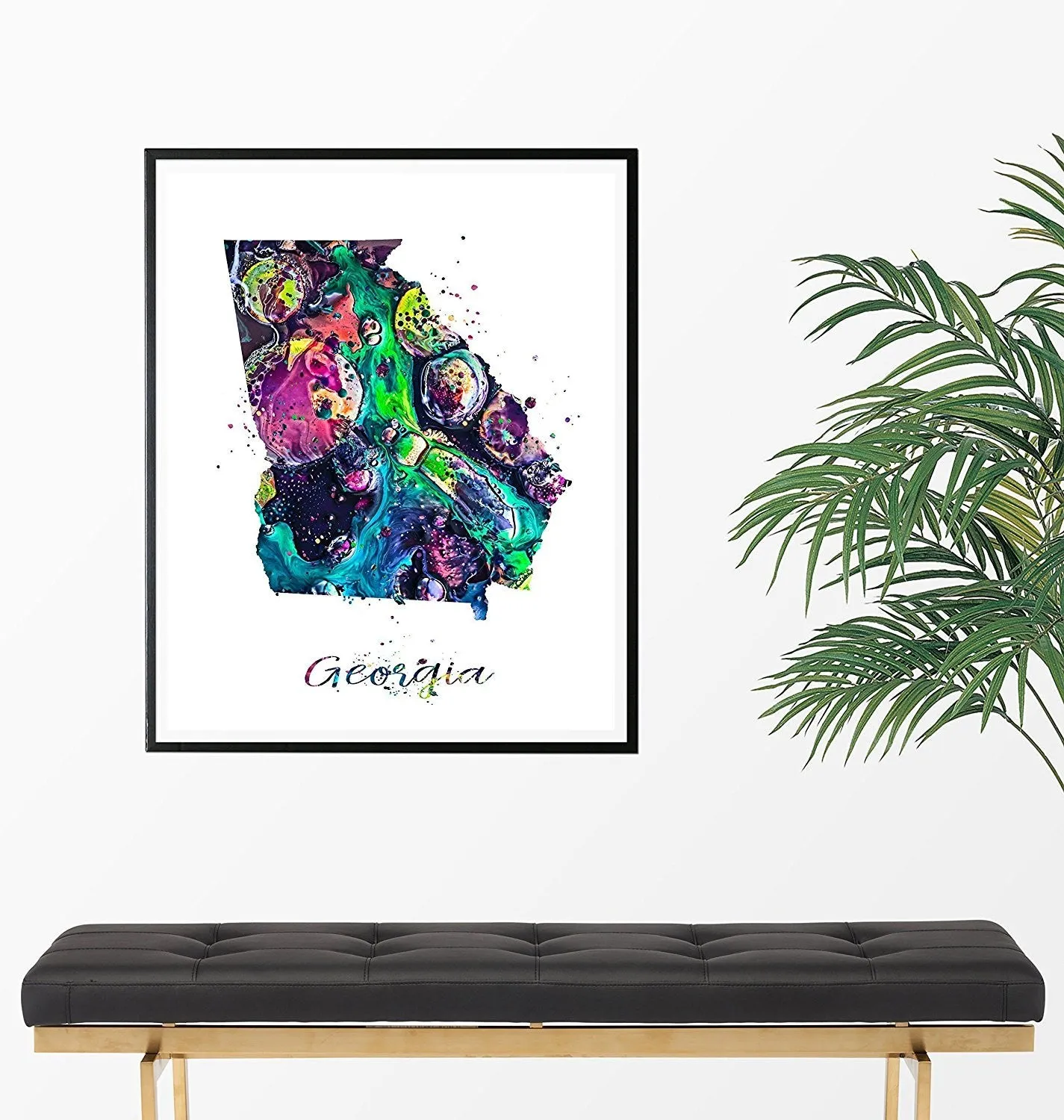 Georgia Map Watercolor Art Print - Unframed