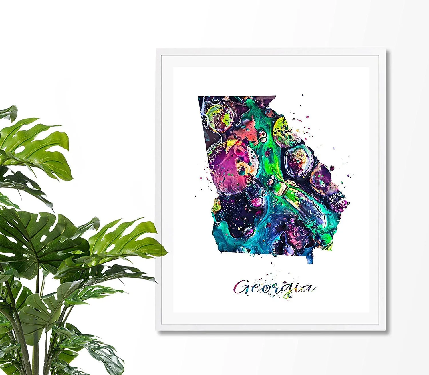 Georgia Map Watercolor Art Print - Unframed