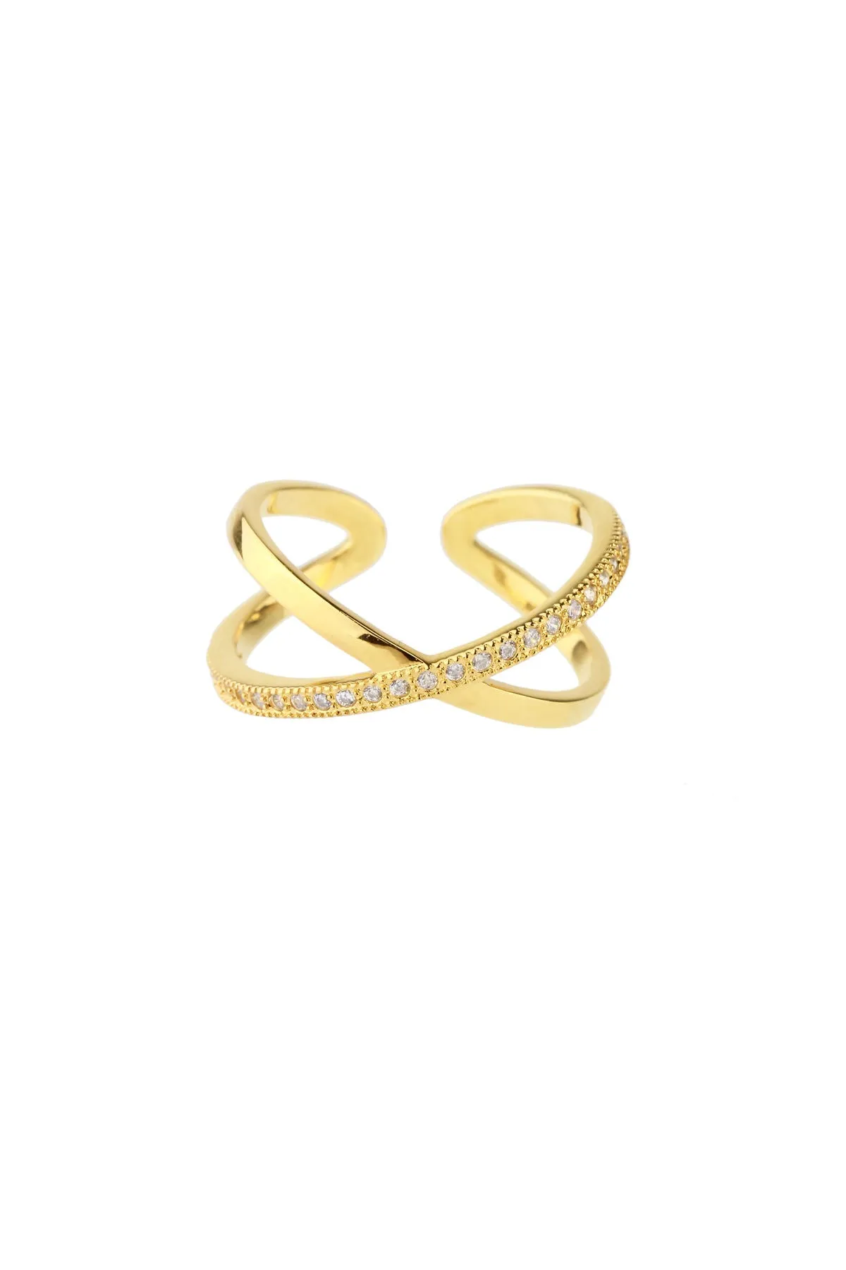 Gold X Ring