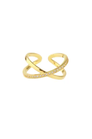 Gold X Ring