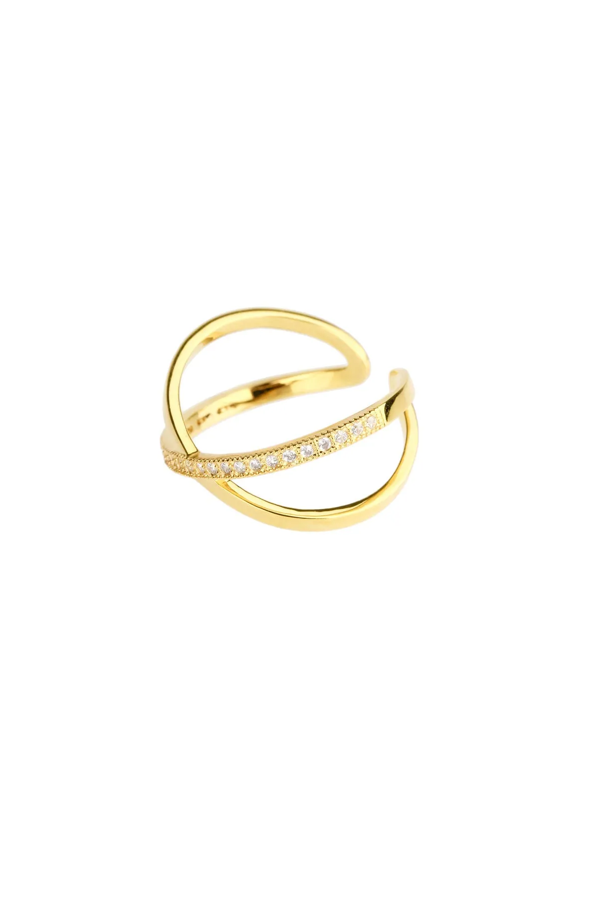 Gold X Ring