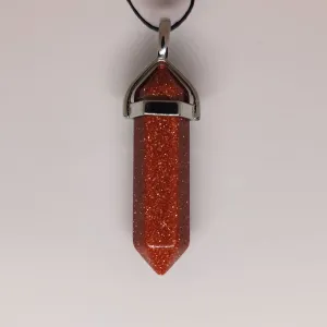 Goldstone Crystal Point Pendant
