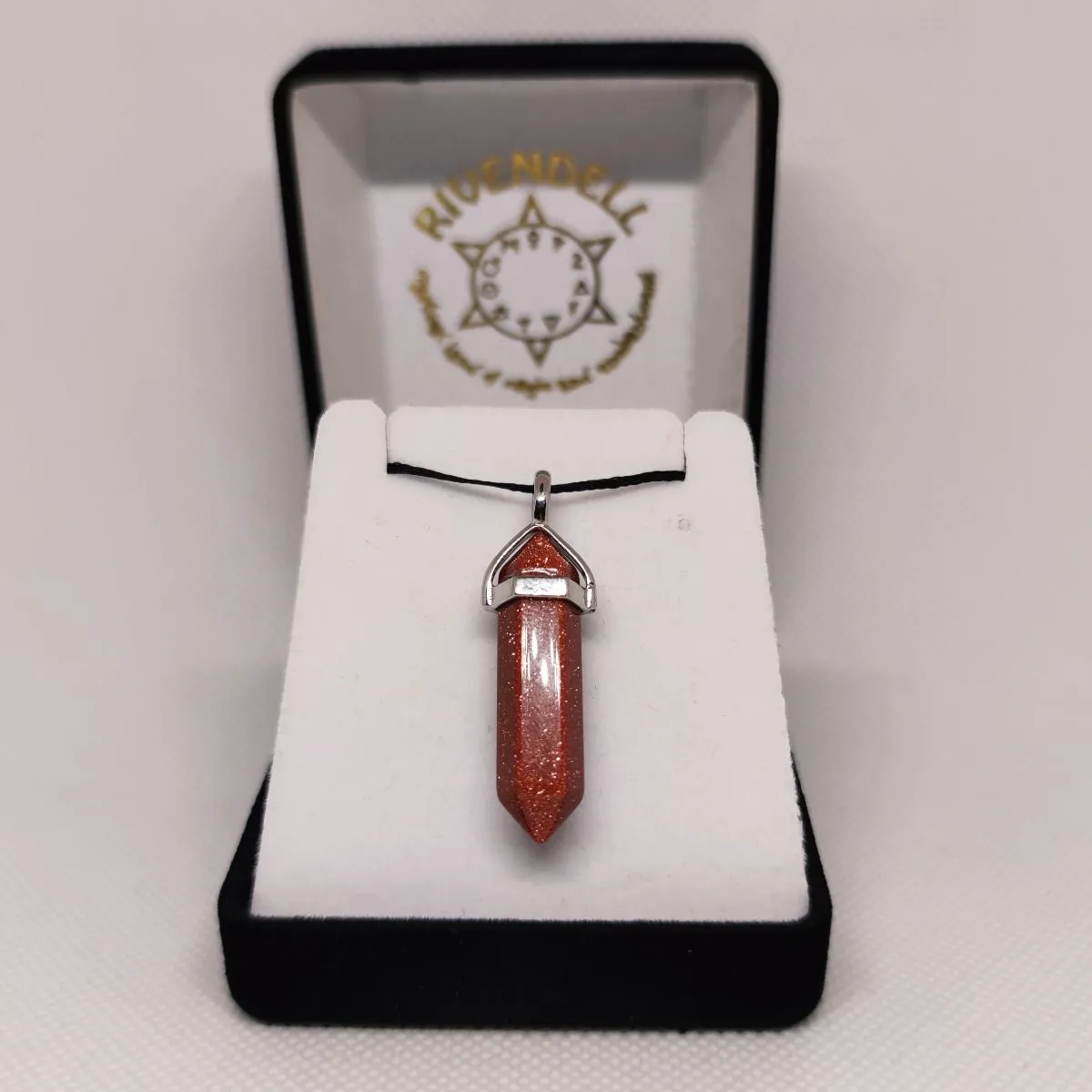 Goldstone Crystal Point Pendant