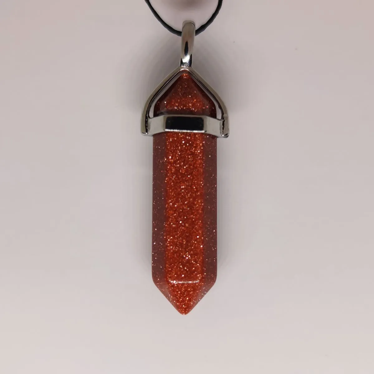 Goldstone Crystal Point Pendant