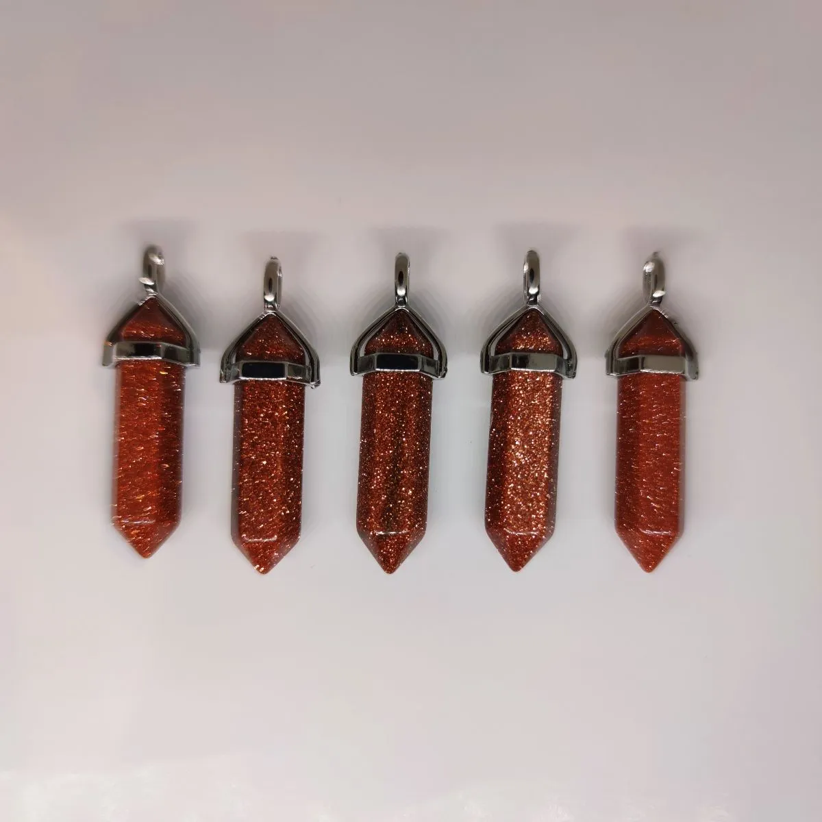 Goldstone Crystal Point Pendant