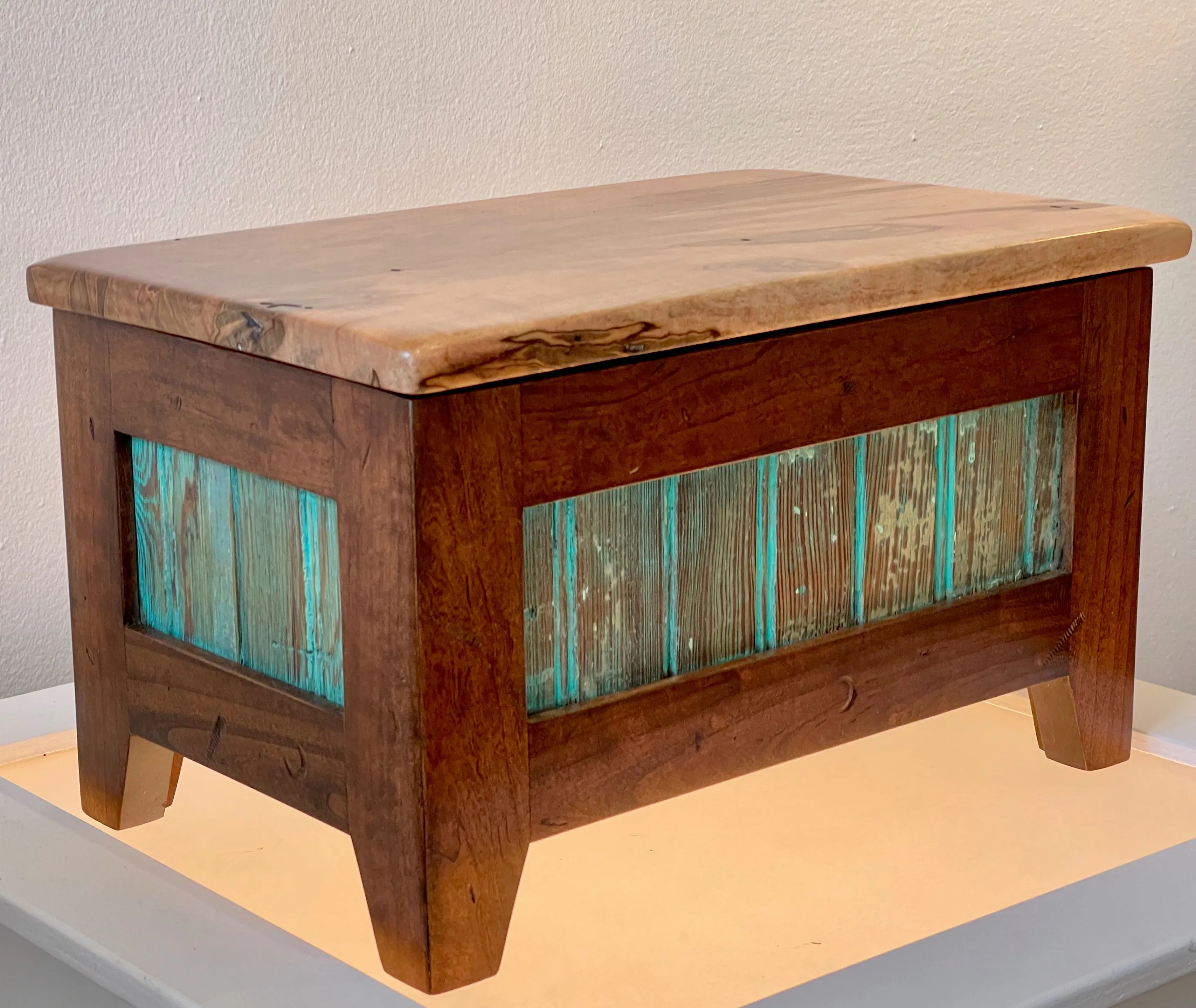 Handmade "Treasure Chest" with Cherry, Reclaimed Barnwood and Ambrosia Maple