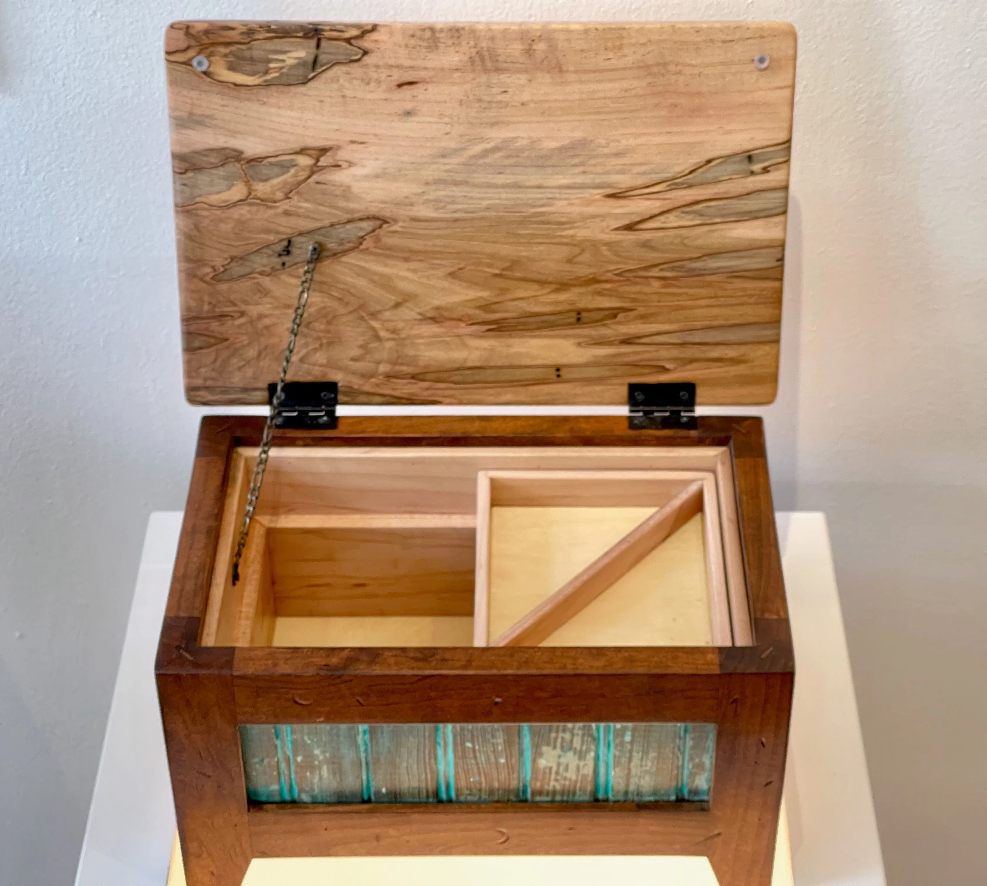 Handmade "Treasure Chest" with Cherry, Reclaimed Barnwood and Ambrosia Maple