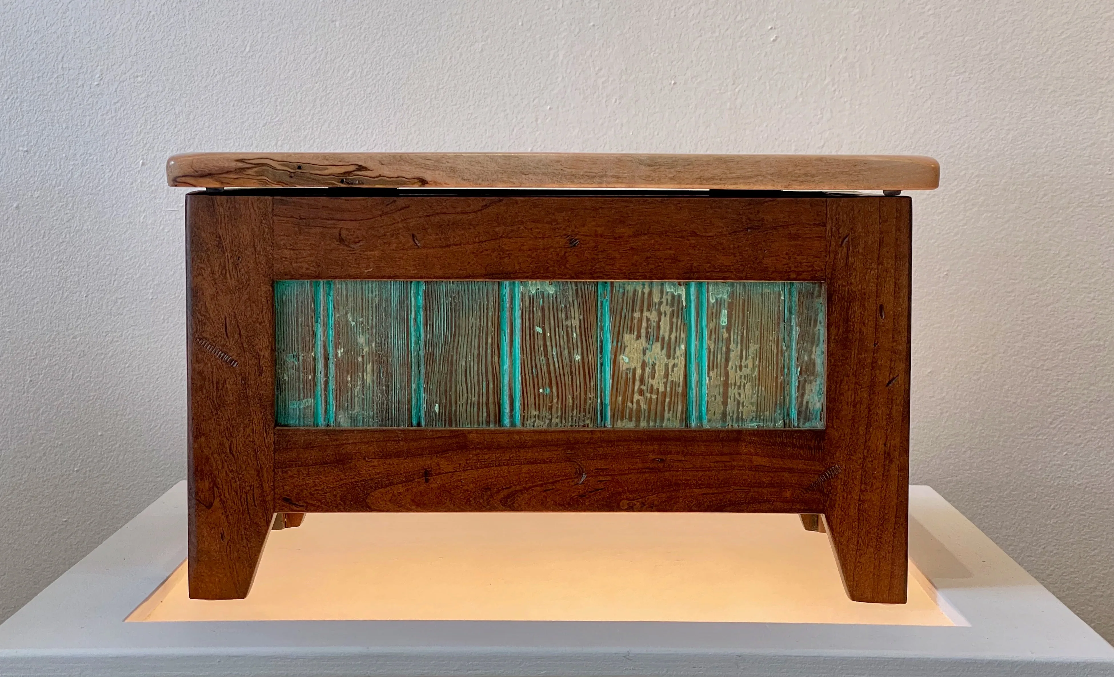 Handmade "Treasure Chest" with Cherry, Reclaimed Barnwood and Ambrosia Maple