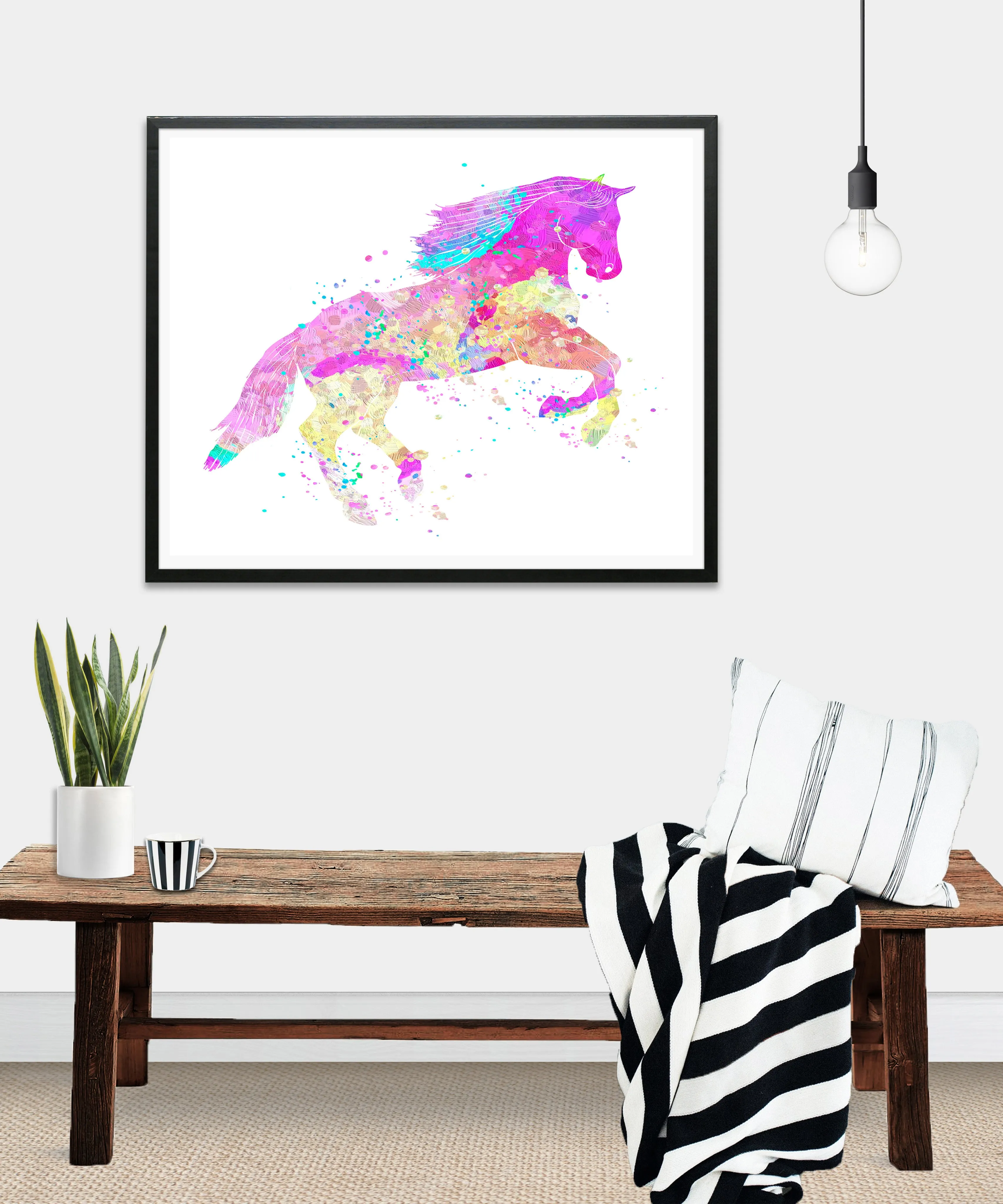 Horse Watercolor Art Print - Unframed