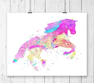 Horse Watercolor Art Print - Unframed