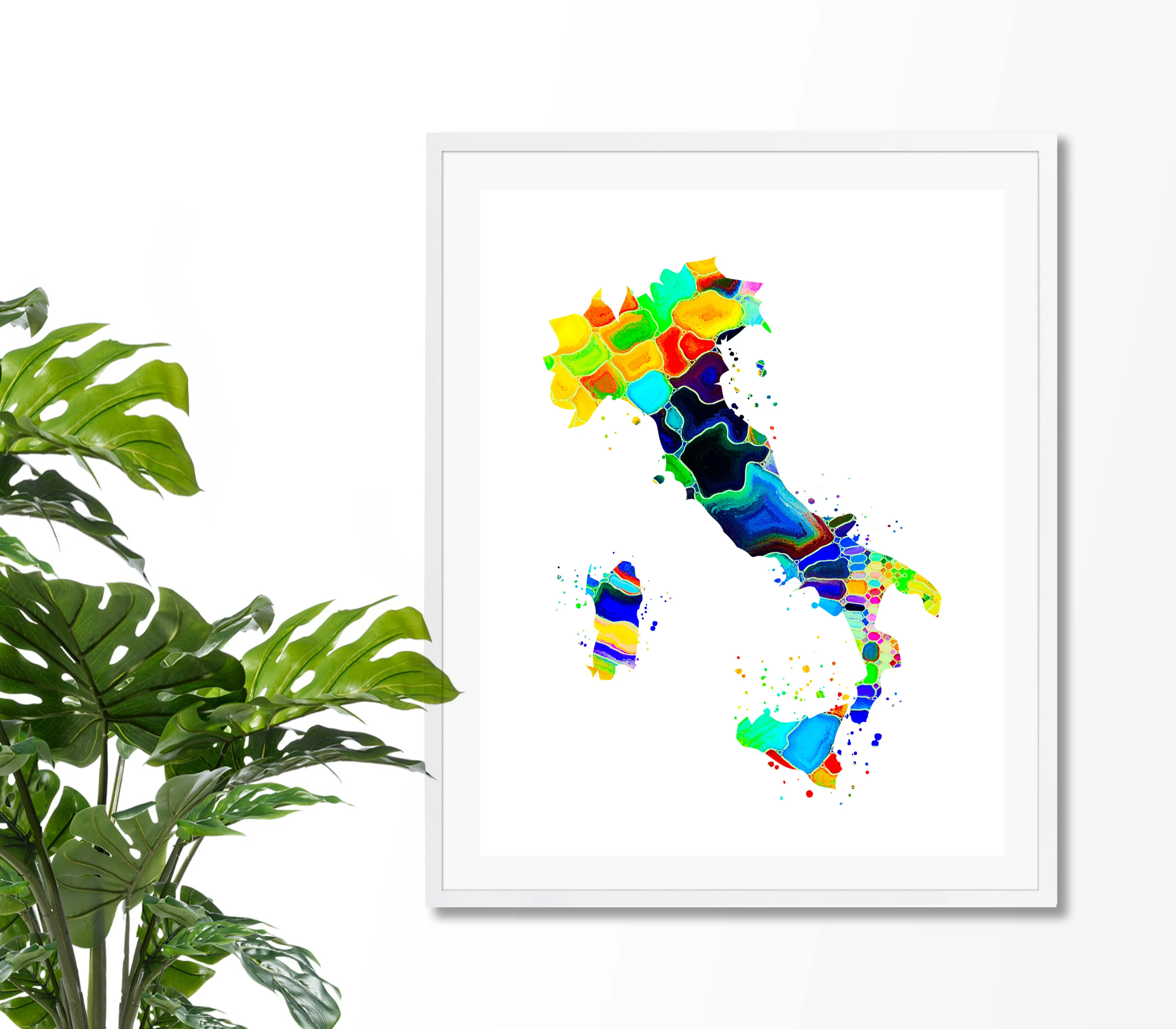 Italy Map Art Print - Unframed