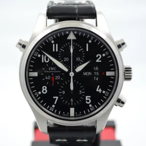 IWC Pilots Double Chronograph IW377801 Stainless Steel Black Dial 46mm Watch
