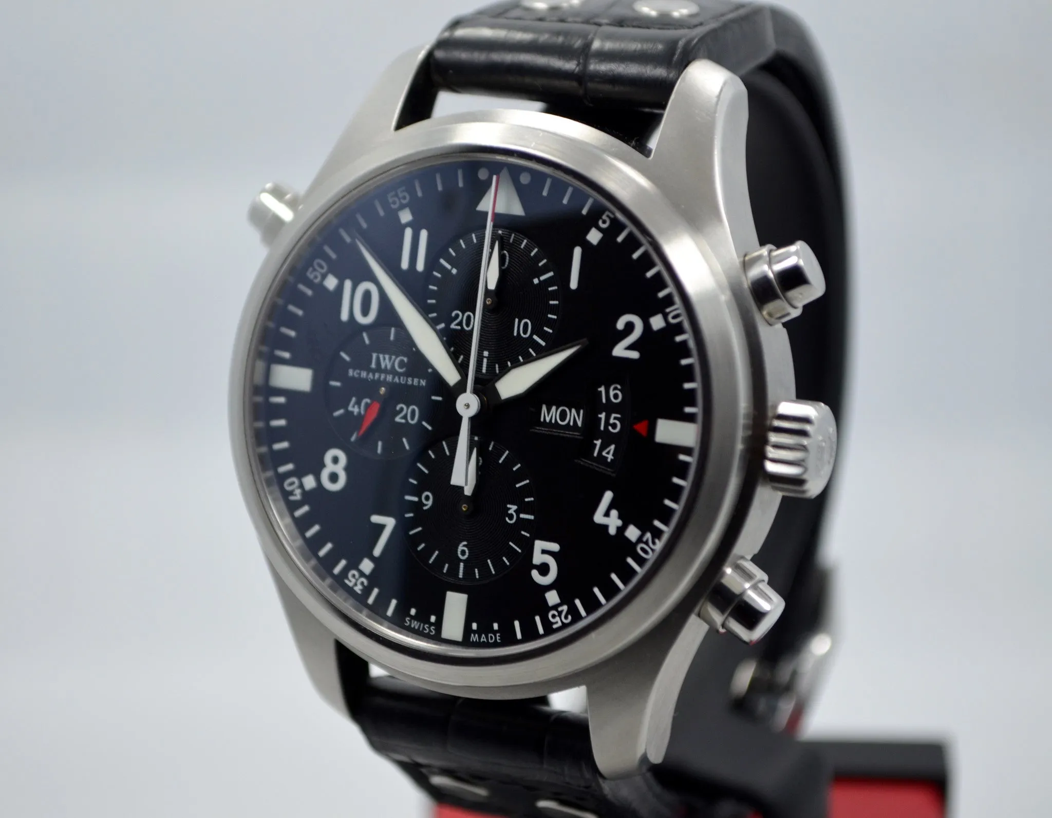 IWC Pilots Double Chronograph IW377801 Stainless Steel Black Dial 46mm Watch