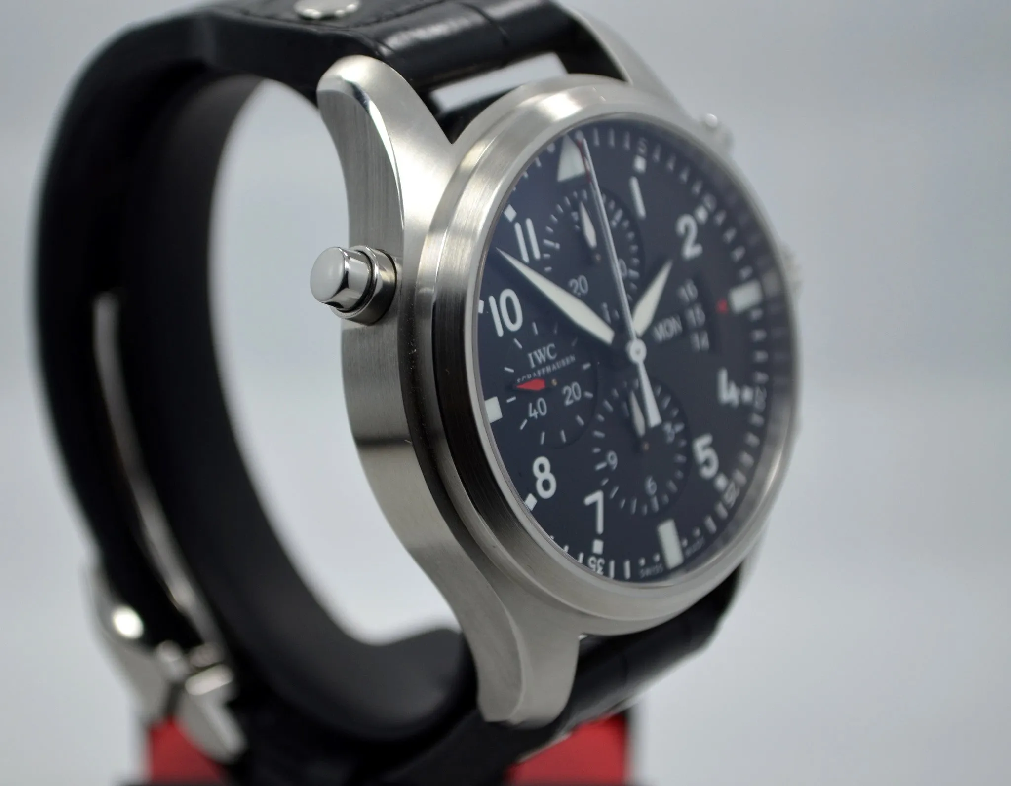 IWC Pilots Double Chronograph IW377801 Stainless Steel Black Dial 46mm Watch