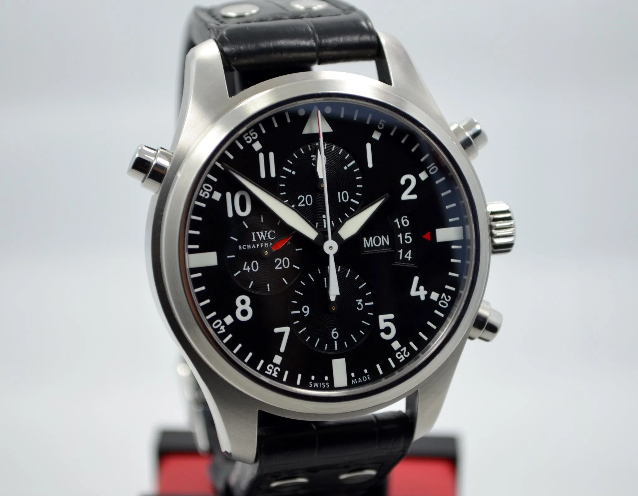 IWC Pilots Double Chronograph IW377801 Stainless Steel Black Dial 46mm Watch