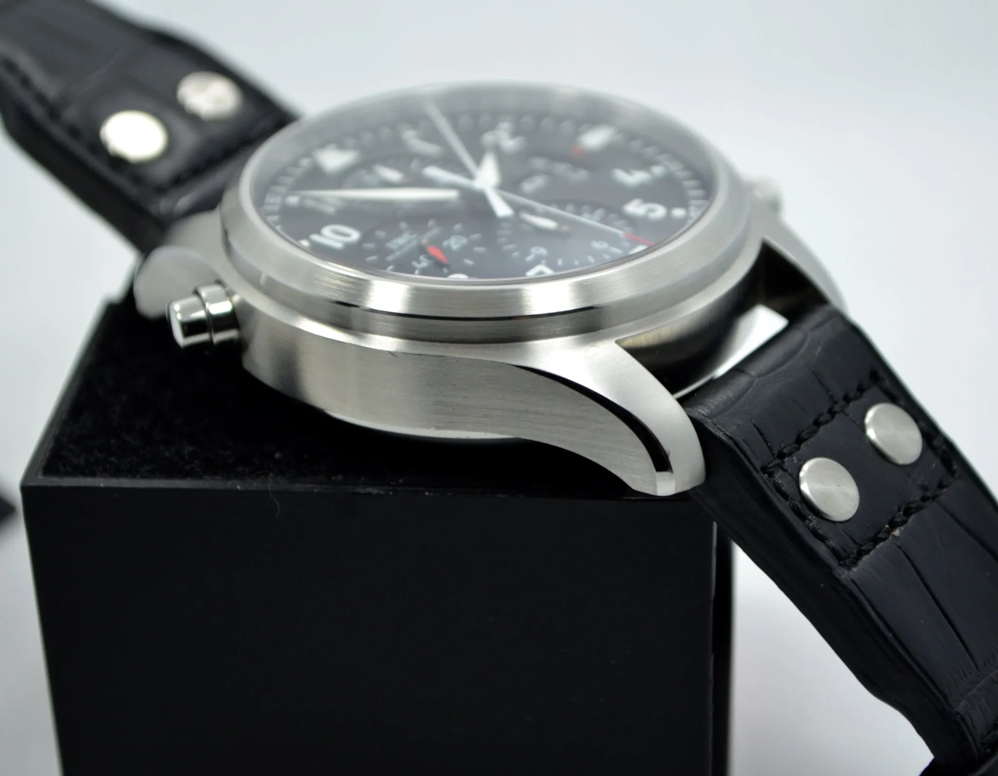IWC Pilots Double Chronograph IW377801 Stainless Steel Black Dial 46mm Watch