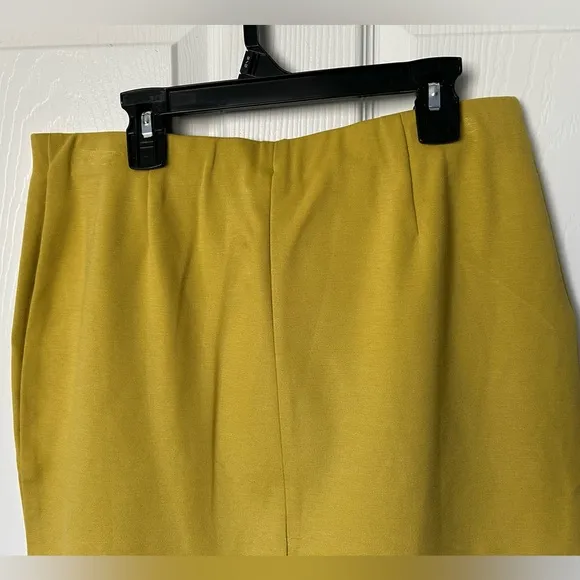 J Jill NWT Yellow A Line Pencil Stretch Skirt Size Small