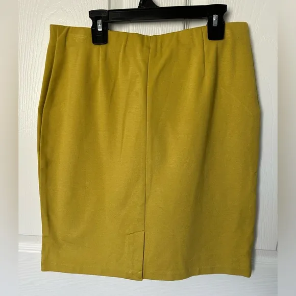 J Jill NWT Yellow A Line Pencil Stretch Skirt Size Small