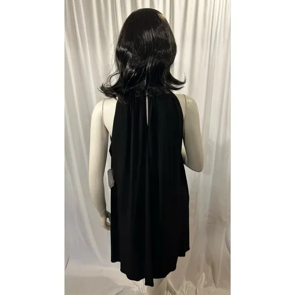 Jessica Simpson Black Swing Dress with Gold Chain Neckline, NWT!