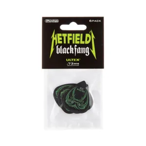 Jim Dunlop PH112P.73 Black Fang Guitar Pick, 6-Picks Player Pack