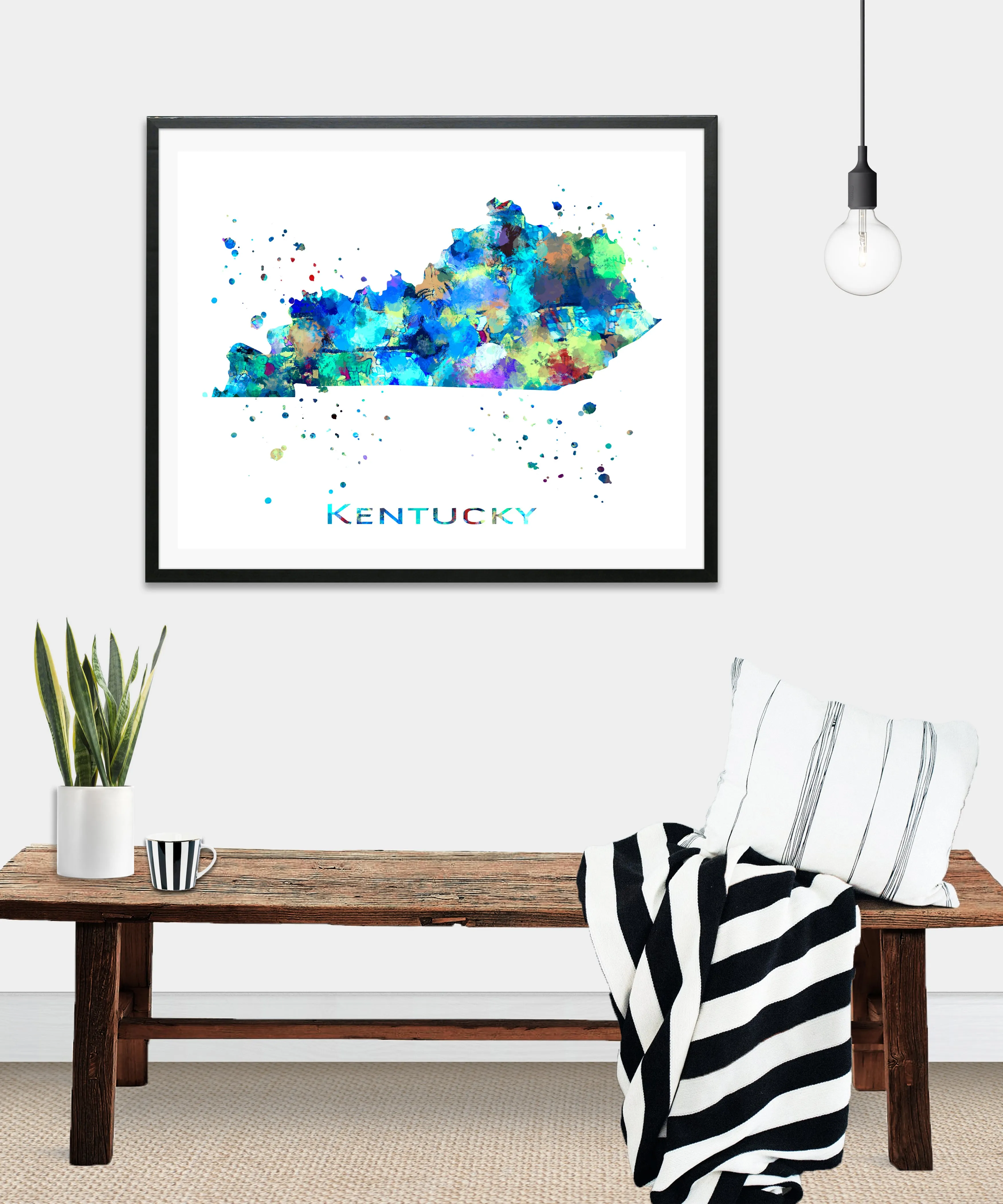 Kentucky Map Art Print - Unframed