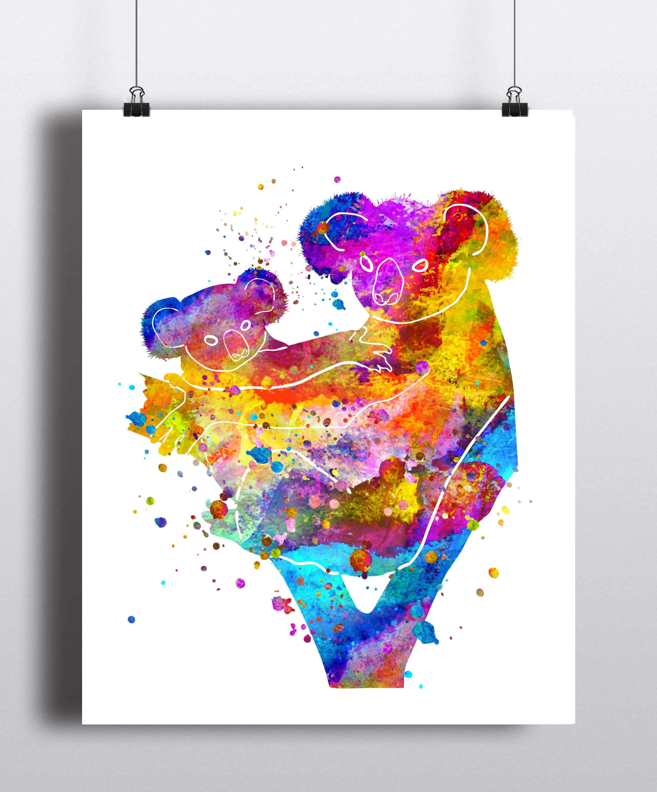 Koala Watercolor Art Print - Unframed