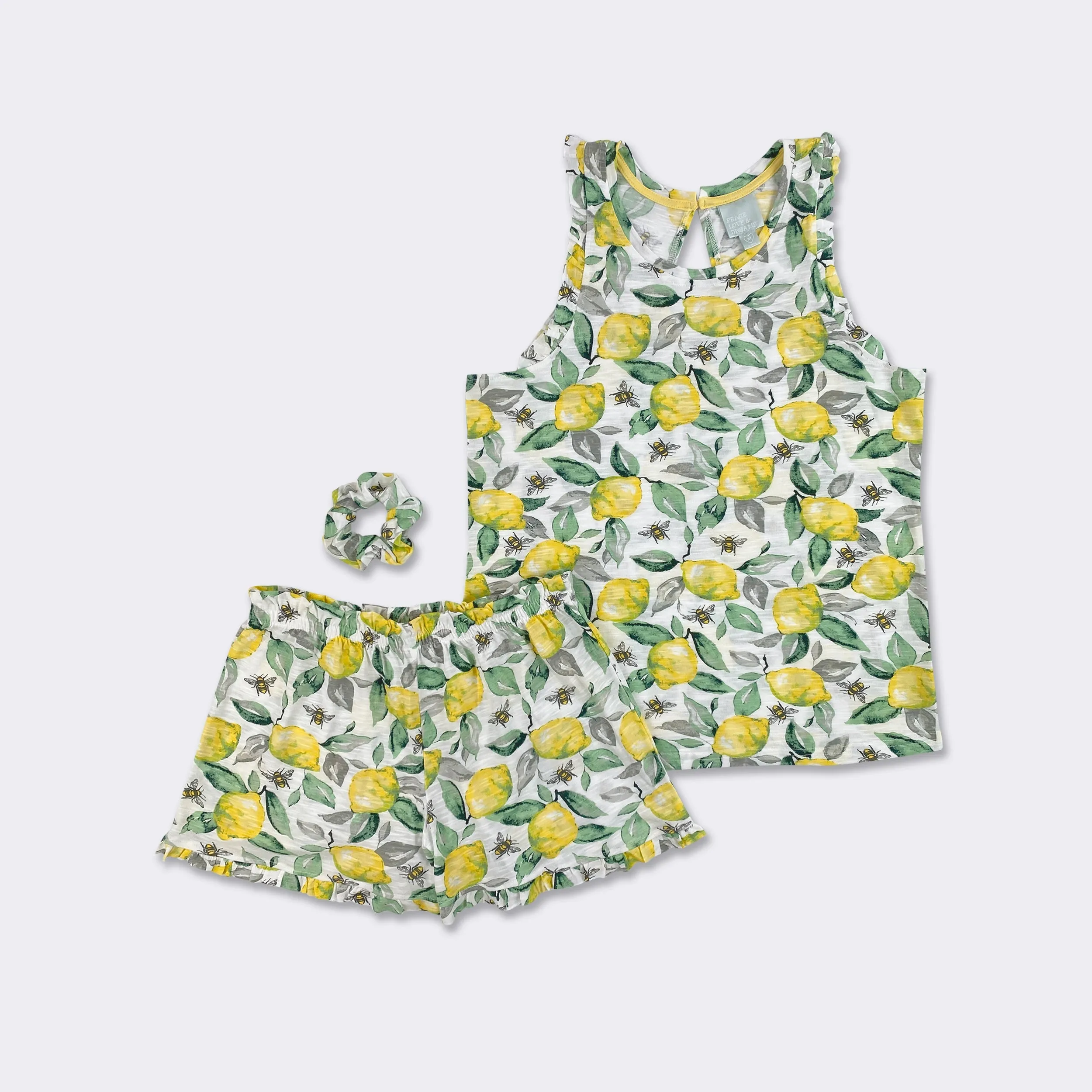 Ladies AOP Frilly Tank and Boxer 2pcs set with Matching Scrunchie