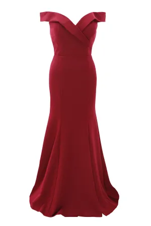 MACloth Long Mermaid Off Shoulder Wedding Party Dresses Women Formal Prom Gown