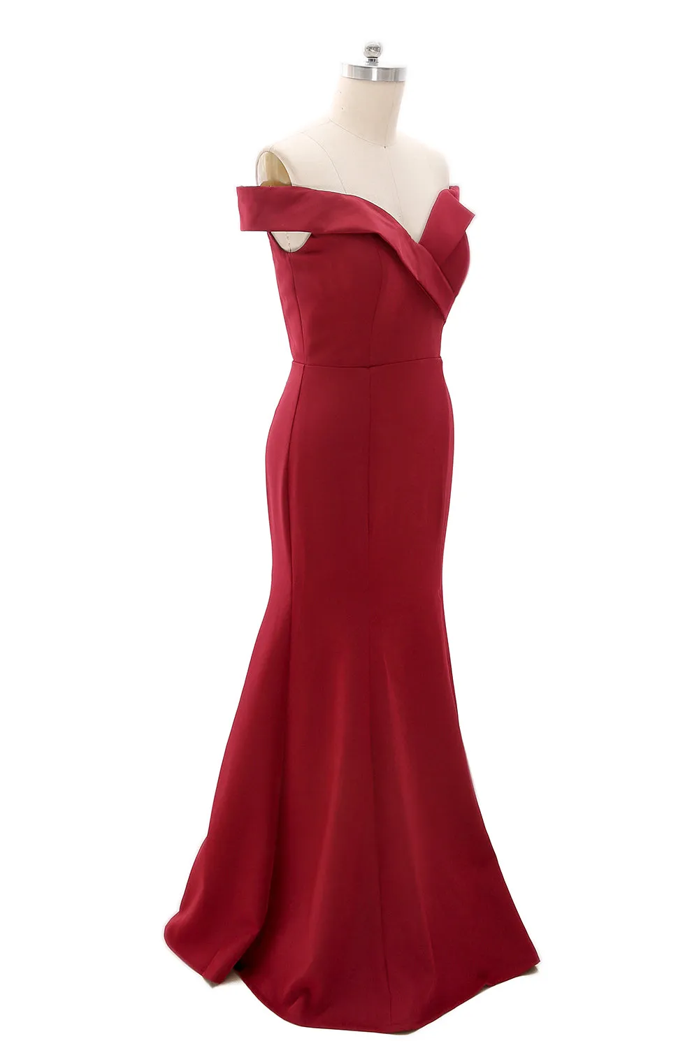 MACloth Long Mermaid Off Shoulder Wedding Party Dresses Women Formal Prom Gown